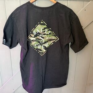 Salty Crew Black Tee with Logo Camo